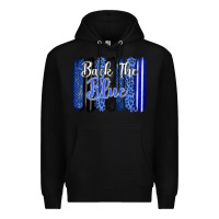 Black Back the blue brushstrokes Premium Hoodie - FaDigitalArtStudio