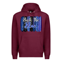 Burgundy Back the blue brushstrokes Premium Hoodie - FaDigitalArtStudio