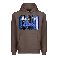 Coffee Back the blue brushstrokes Premium Hoodie - FaDigitalArtStudio