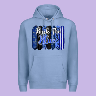 Back The Blue Brushstrokes Premium Hoodie Designed By Fadigitalartstudio