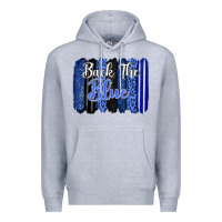 Heather Grey Back the blue brushstrokes Premium Hoodie - FaDigitalArtStudio
