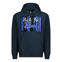Navy Back the blue brushstrokes Premium Hoodie - FaDigitalArtStudio