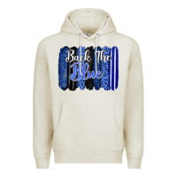 Oatmeal Heather Back the blue brushstrokes Premium Hoodie - FaDigitalArtStudio