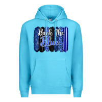 Ocean Blue Back the blue brushstrokes Premium Hoodie - FaDigitalArtStudio