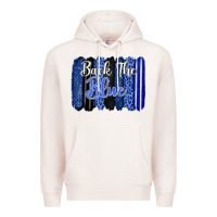 Pale Pink Back the blue brushstrokes Premium Hoodie - FaDigitalArtStudio