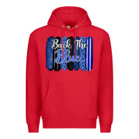 Red Back the blue brushstrokes Premium Hoodie - FaDigitalArtStudio