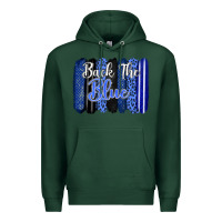 Sports Green Back the blue brushstrokes Premium Hoodie - FaDigitalArtStudio