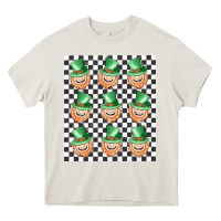 Cream boujee checker board leprechaun Heavy Core Tee - MaliasSmallBusiness