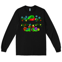 Black custom name christmas elf Long Sleeve Tee - texasbilliewilder