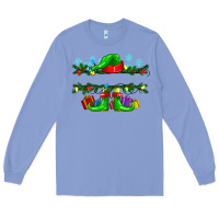 Colony Blue custom name christmas elf Long Sleeve Tee - texasbilliewilder