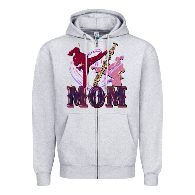 Taekwondo Mom Mother's Day Zipper Hoodie by FaDigitalArtStudio | Teevron