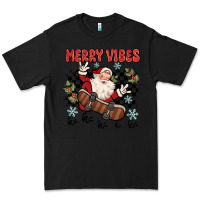 Black merry vibes ho ho ho Premium Tee - MaliasSmallBusiness