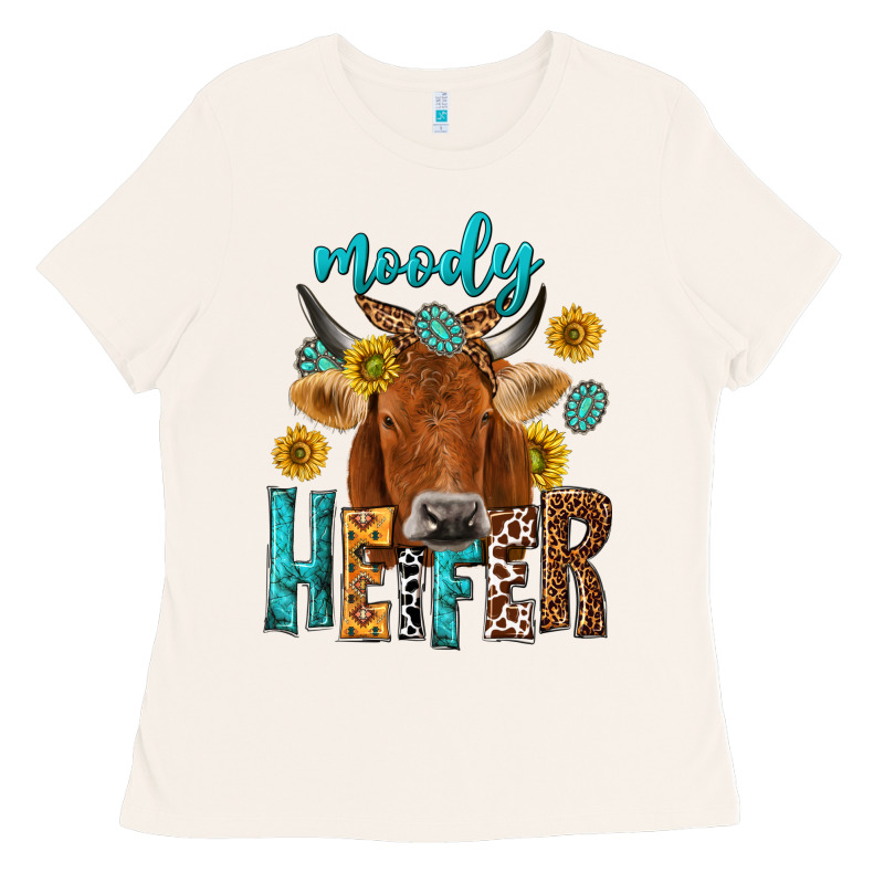 Moody Cow Ladies Tee by NancyCooperArtShop | Teevron