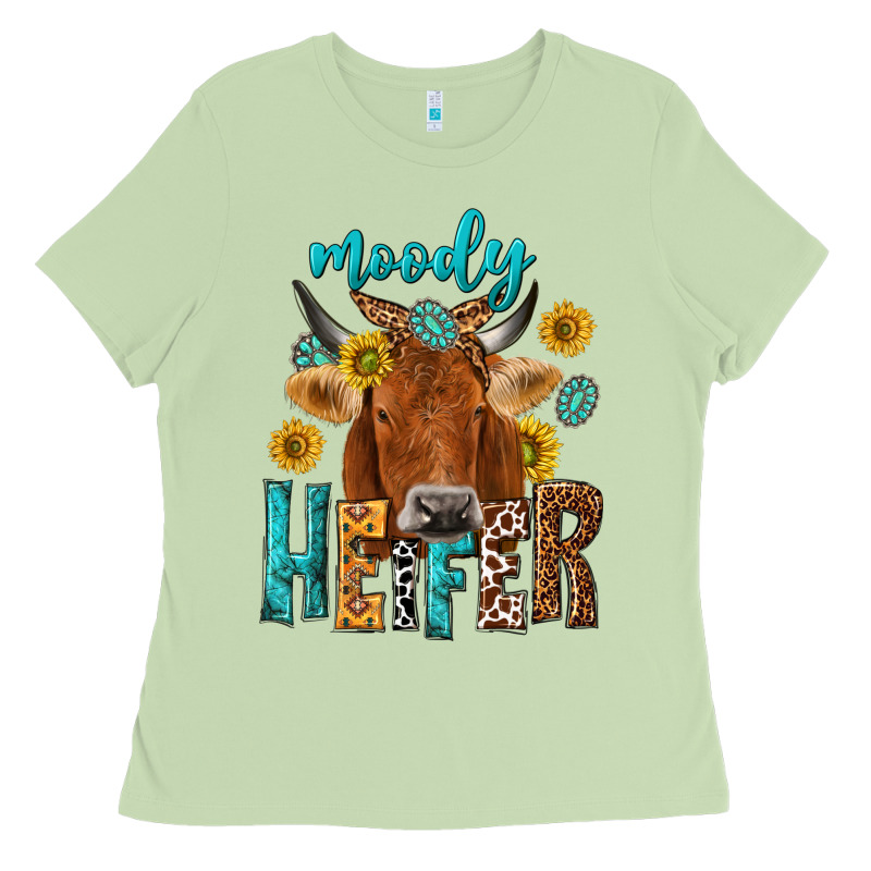Moody Cow Ladies Tee by NancyCooperArtShop | Teevron