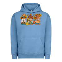 Pigment Pebble Blue fall gnomes pumpkin sunflowers Urban Hoodie - Artiststas