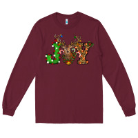 Burgundy Christmas Joy Reindeer Long Sleeve Tee - RanaPortraitStore
