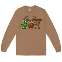 Toasted Coconut Christmas Joy Reindeer Long Sleeve Tee - RanaPortraitStore