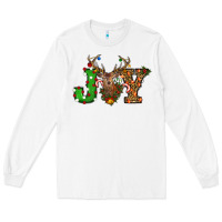 White Christmas Joy Reindeer Long Sleeve Tee - RanaPortraitStore