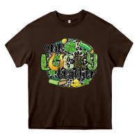 Chocolate Brown one lucky teacher Heavy Core Tee - MaliasSmallBusiness