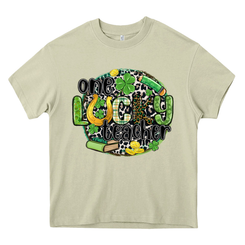 One Lucky Teacher Heavy Core Tee by MaliasSmallBusiness | Teevron