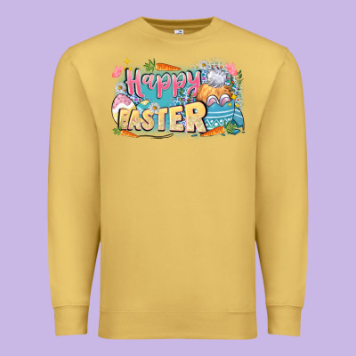 Happy Easter Premium Sweatshirt Designed By Lillyallendesigns