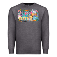 Charcoal Heather Happy Easter Premium Sweatshirt - LillyAllenDesigns