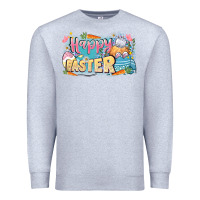 Heather Grey Happy Easter Premium Sweatshirt - LillyAllenDesigns