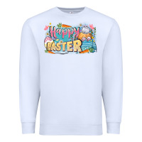 White Happy Easter Premium Sweatshirt - LillyAllenDesigns
