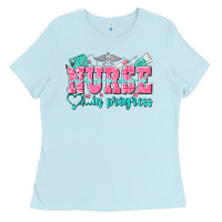 Baby Blue nurse in progress Ladies Tee - NancyCooperArtShop