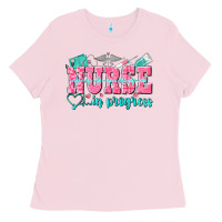 Bubblegum Pink nurse in progress Ladies Tee - NancyCooperArtShop