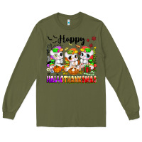 Army Green happy hallothanksmas unicorns Long Sleeve Tee - texasbilliewilder