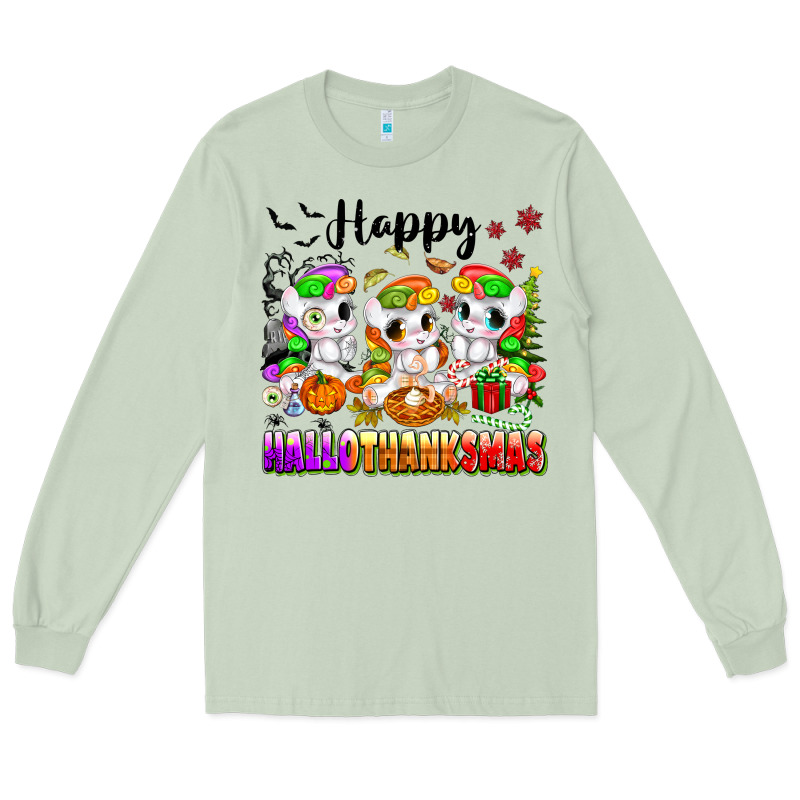 Happy Hallothanksmas Unicorns Long Sleeve Tee by texasbilliewilder | Teevron