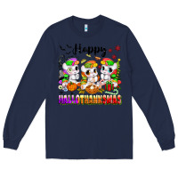 Navy happy hallothanksmas unicorns Long Sleeve Tee - texasbilliewilder