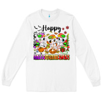 White happy hallothanksmas unicorns Long Sleeve Tee - texasbilliewilder