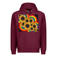 Burgundy Pride sunflower tumbler Premium Hoodie - FaDigitalArtStudio