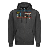 Charcoal Heather It's the guts and it's the glory a hundred stripes Zipper Hoodie - FaDigitalArtStudio