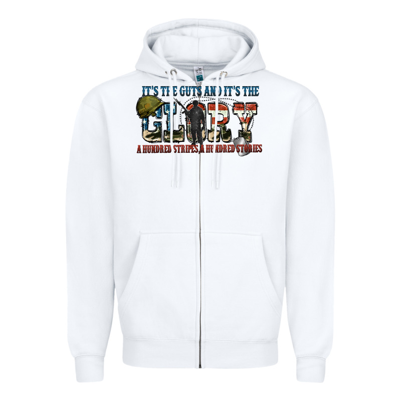 It's The Guts And It's The Glory A Hundred Stripes Zipper Hoodie by FaDigitalArtStudio | Teevron