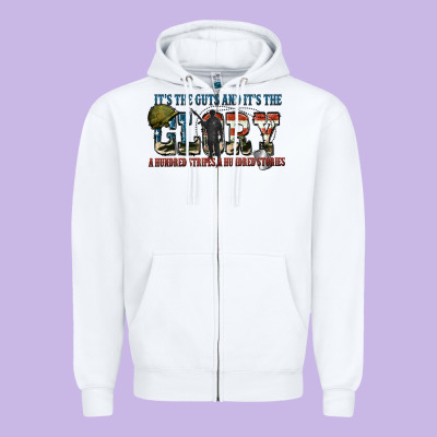 It's The Guts And It's The Glory A Hundred Stripes Zipper Hoodie Designed By Fadigitalartstudio