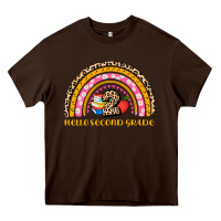 Chocolate Brown back to school rainbow hello second grade Heavy Core Tee - AdoDesignShop