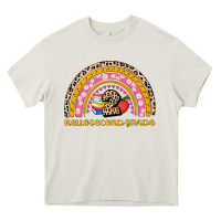 Cream back to school rainbow hello second grade Heavy Core Tee - AdoDesignShop