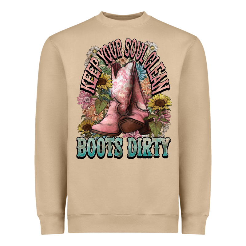 Keep Your Soul Clean Boots Dirty Cowboy Western Heavyweight Sweatshirt by HowdyJamesFarm | Teevron