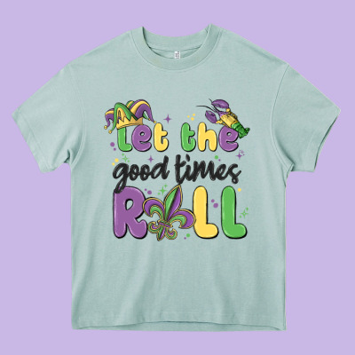 Let The Good Times Roll Heavy Core Tee Designed By Maliassmallbusiness