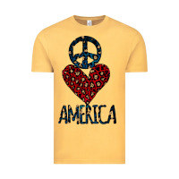 Vintage Mustard Peace Love America Vintage Tee - Bettercallsaul