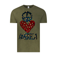 Vintage Olive Peace Love America Vintage Tee - Bettercallsaul