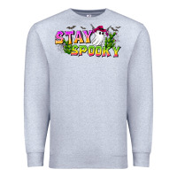 Heather Grey Stay Spooky Premium Sweatshirt - CowhideDigitalArt