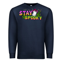 Navy Stay Spooky Premium Sweatshirt - CowhideDigitalArt