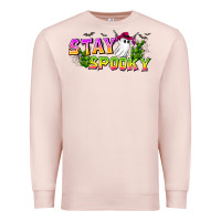 Pale Pink Stay Spooky Premium Sweatshirt - CowhideDigitalArt