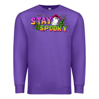 Purple Stay Spooky Premium Sweatshirt - CowhideDigitalArt