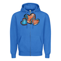 True Royal American flag hearts 4th of july Zipper Hoodie - FaDigitalArtStudio