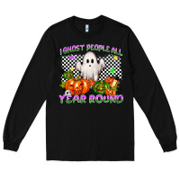 Black I ghost people all year round Long Sleeve Tee - NancyCooperArtShop